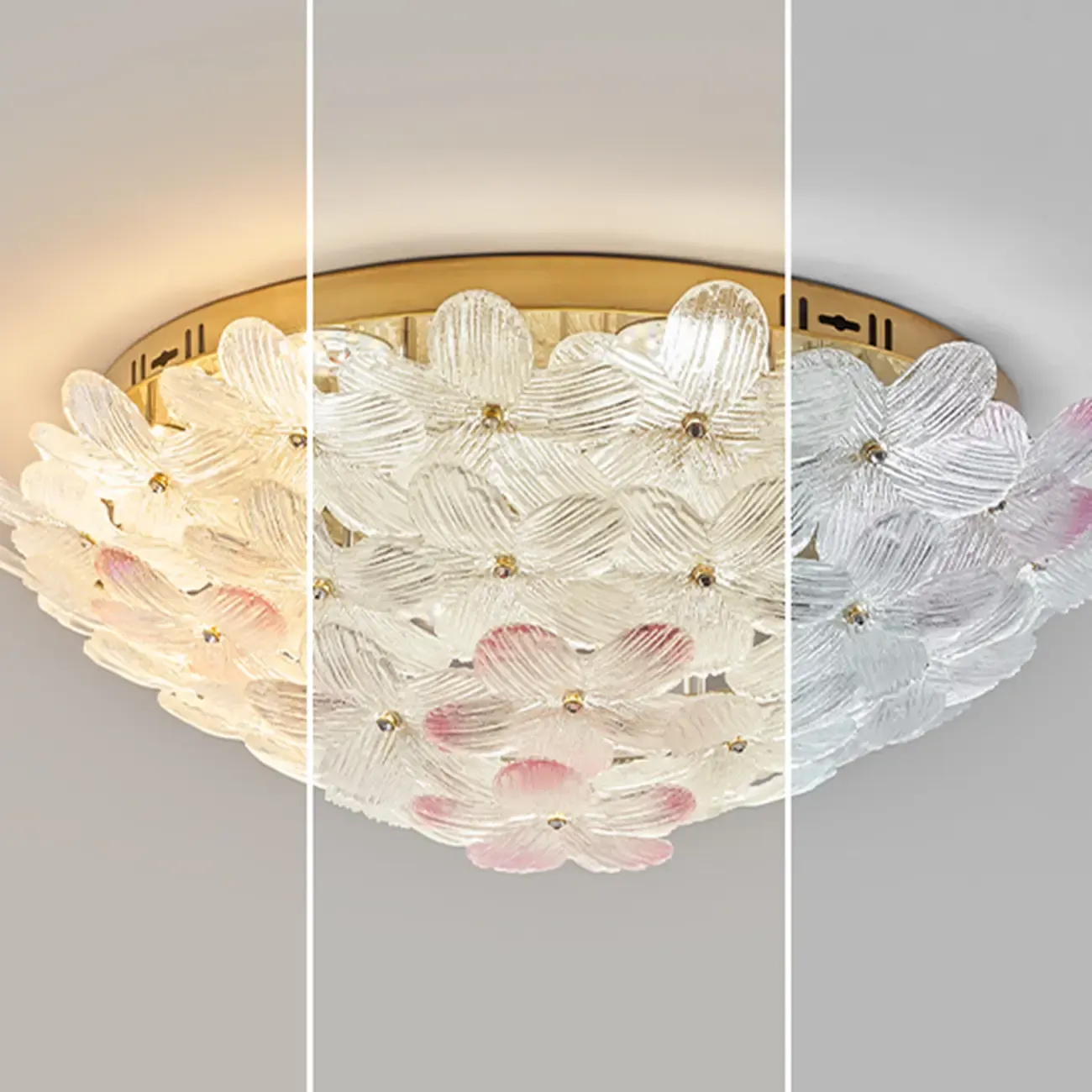  Artistic Glass Flower Flush Ceiling Light for Living Room Decor  Image - 14