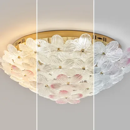  Artistic Glass Flower Flush Ceiling Light for Living Room Decor  Image - 14