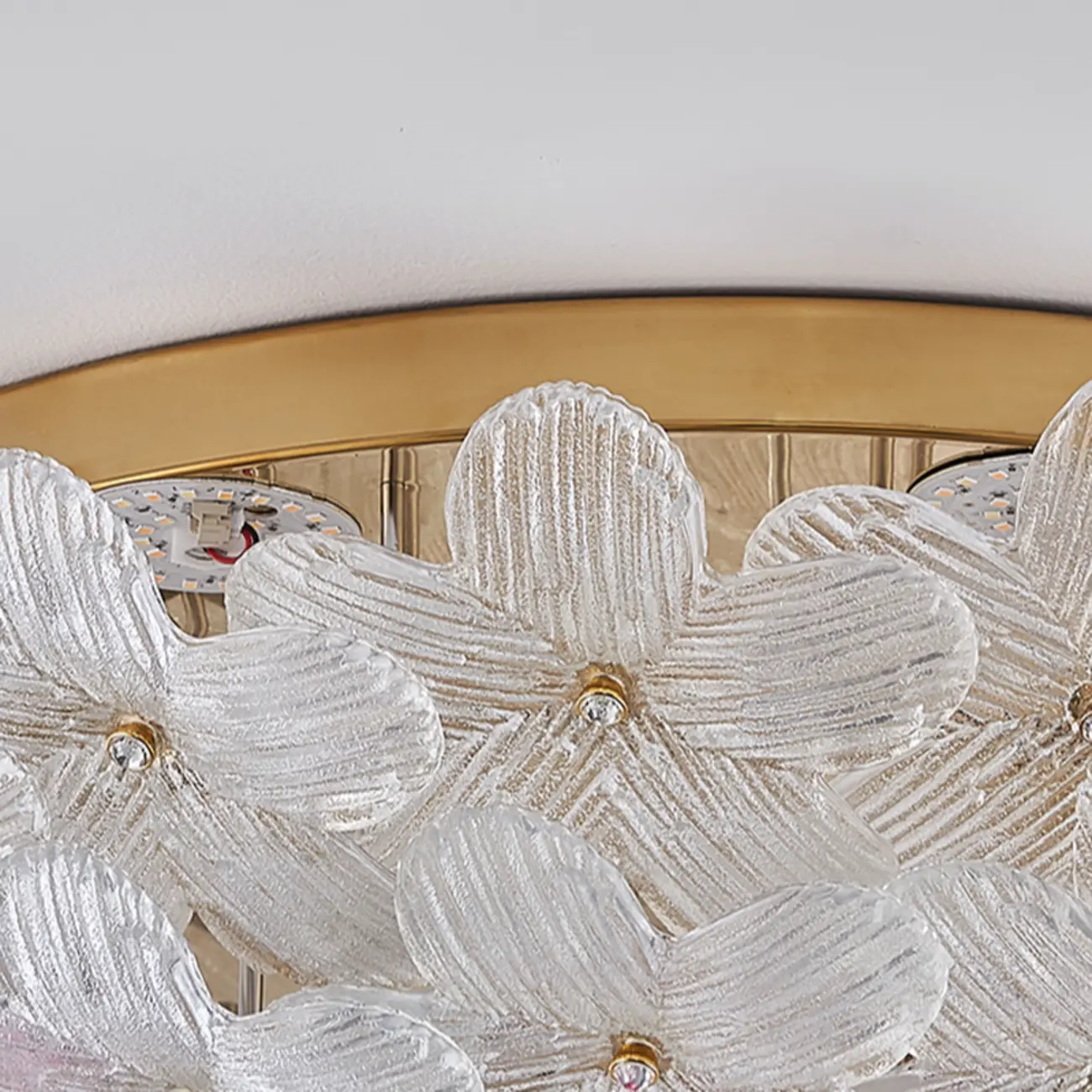 Artistic Glass Flower Flush Ceiling Light for Living Room Decor  Image - 15 | homeyfad