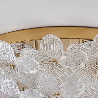  Artistic Glass Flower Flush Ceiling Light for Living Room Decor  Image - 15