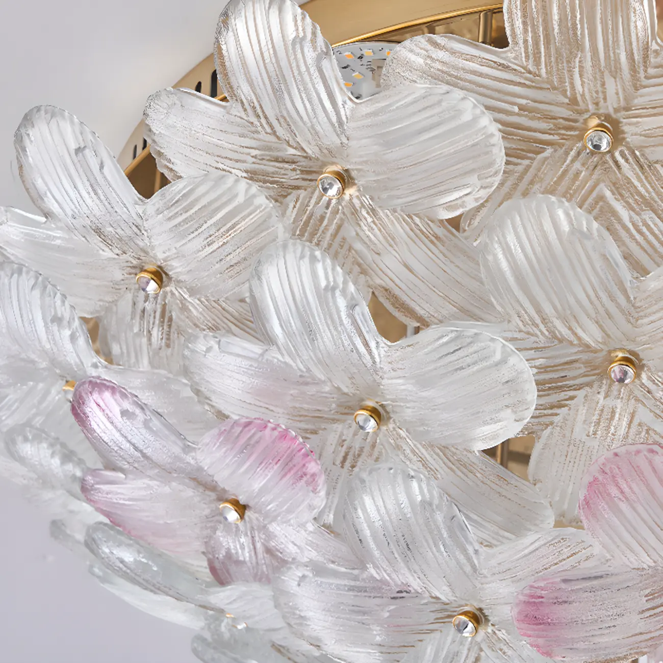  Artistic Glass Flower Flush Ceiling Light for Living Room Decor  Image - 16 | homeyfad