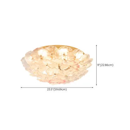  Artistic Glass Flower Flush Ceiling Light for Living Room Decor  Image - 22