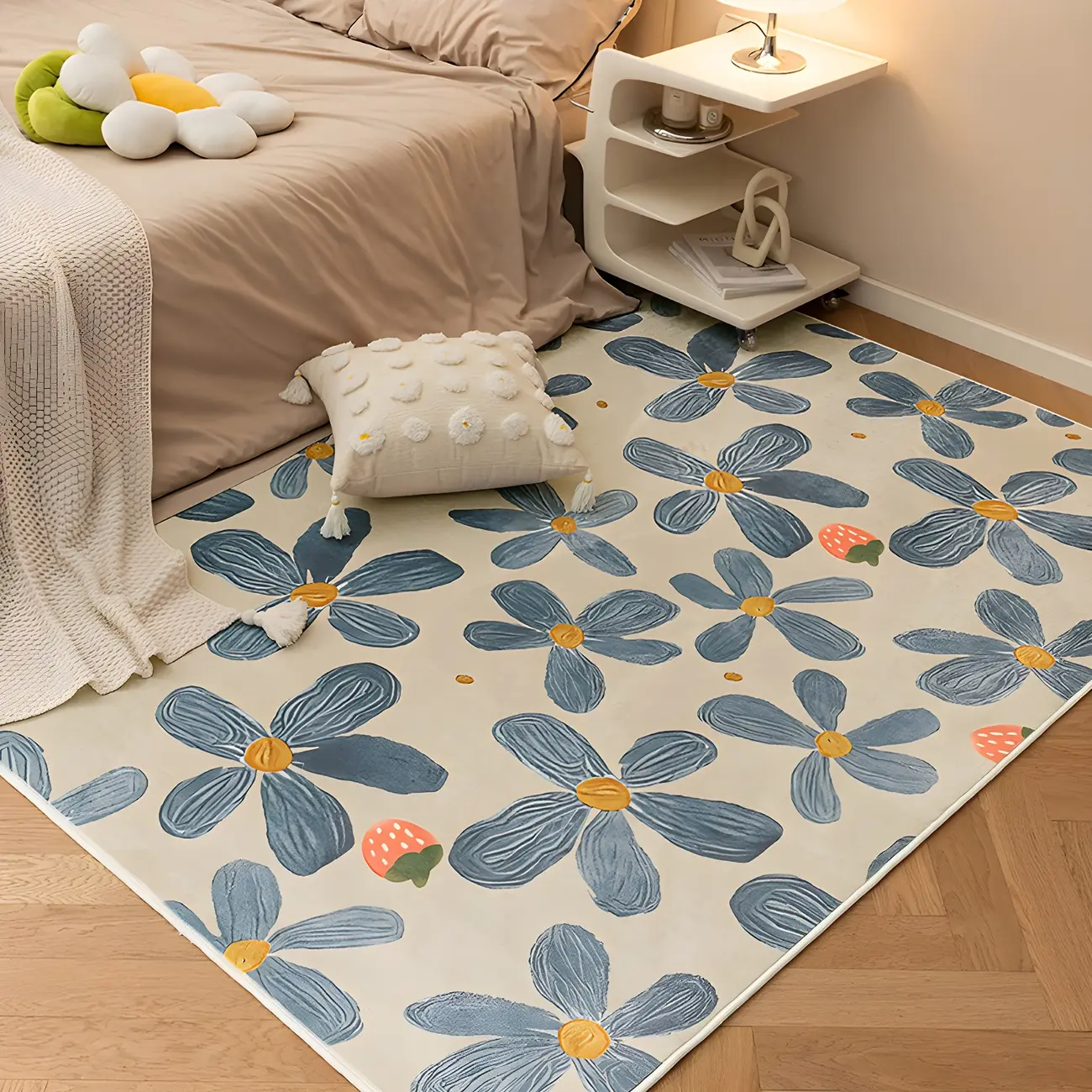 Kids Room Polyester Floral Rectangle Area Rug Image - 1 | homeyfad