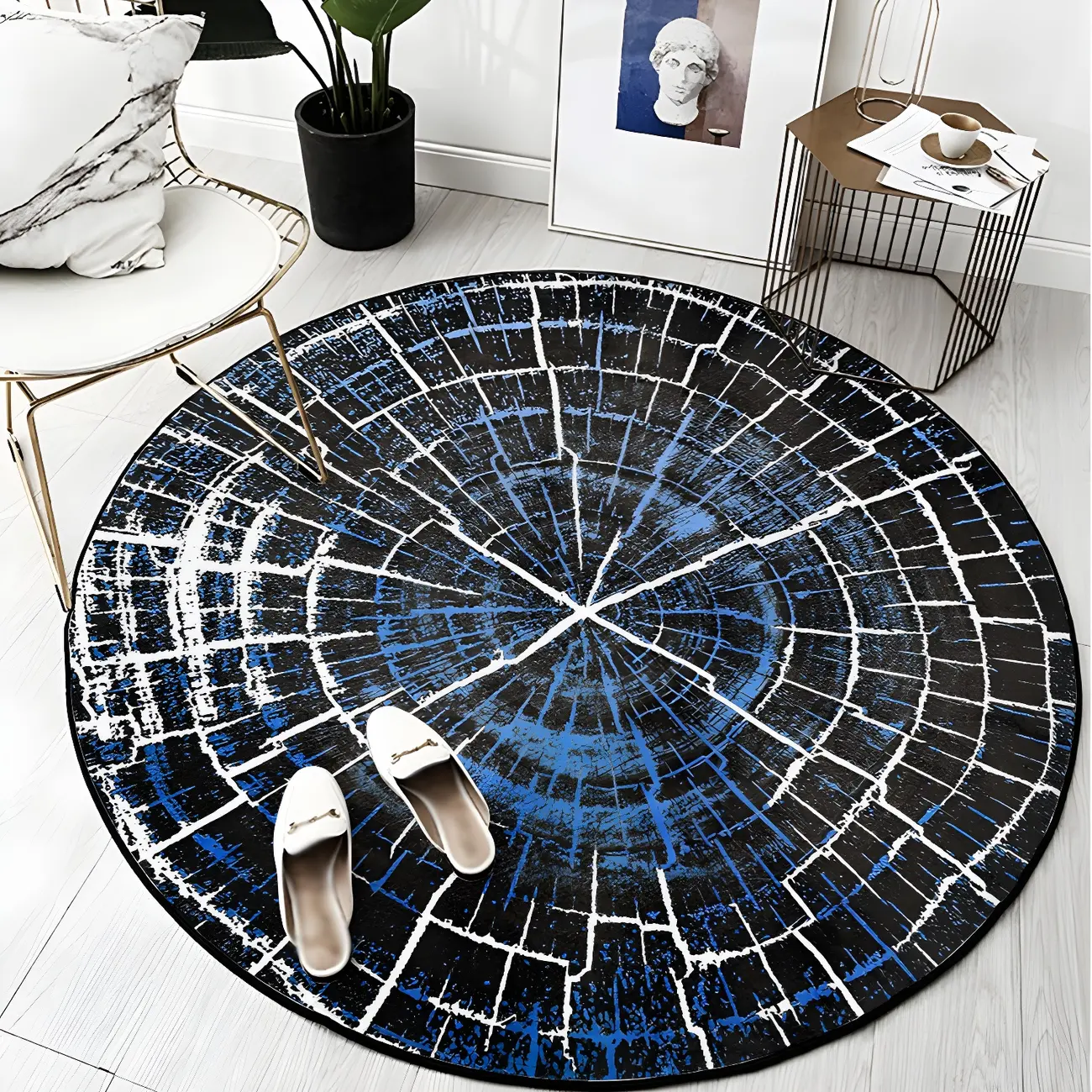 Novelty Polyester Abstract Pattern Round Area Rug Image - 1 | homeyfad