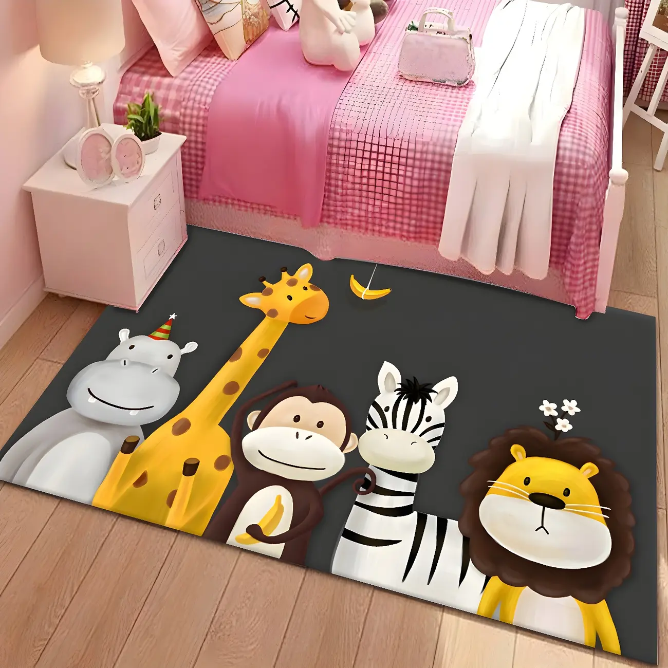 Rectangle Polyester	Animal Print pattern Kids Area Rug Image - 2 | homeyfad
