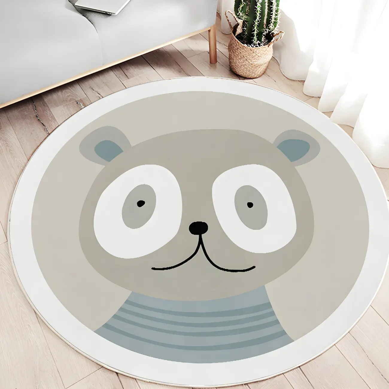 Kids Polyester Round Area Rug with Fairy Tales Pattern Image - 1 | homeyfad