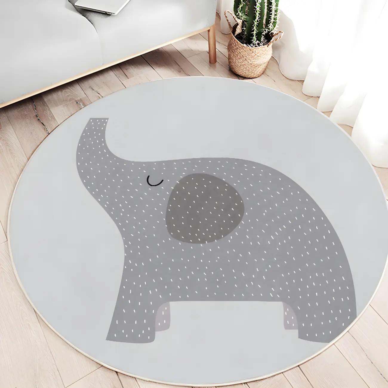 Kids Polyester Round Area Rug with Fairy Tales Pattern Image - 2 | homeyfad