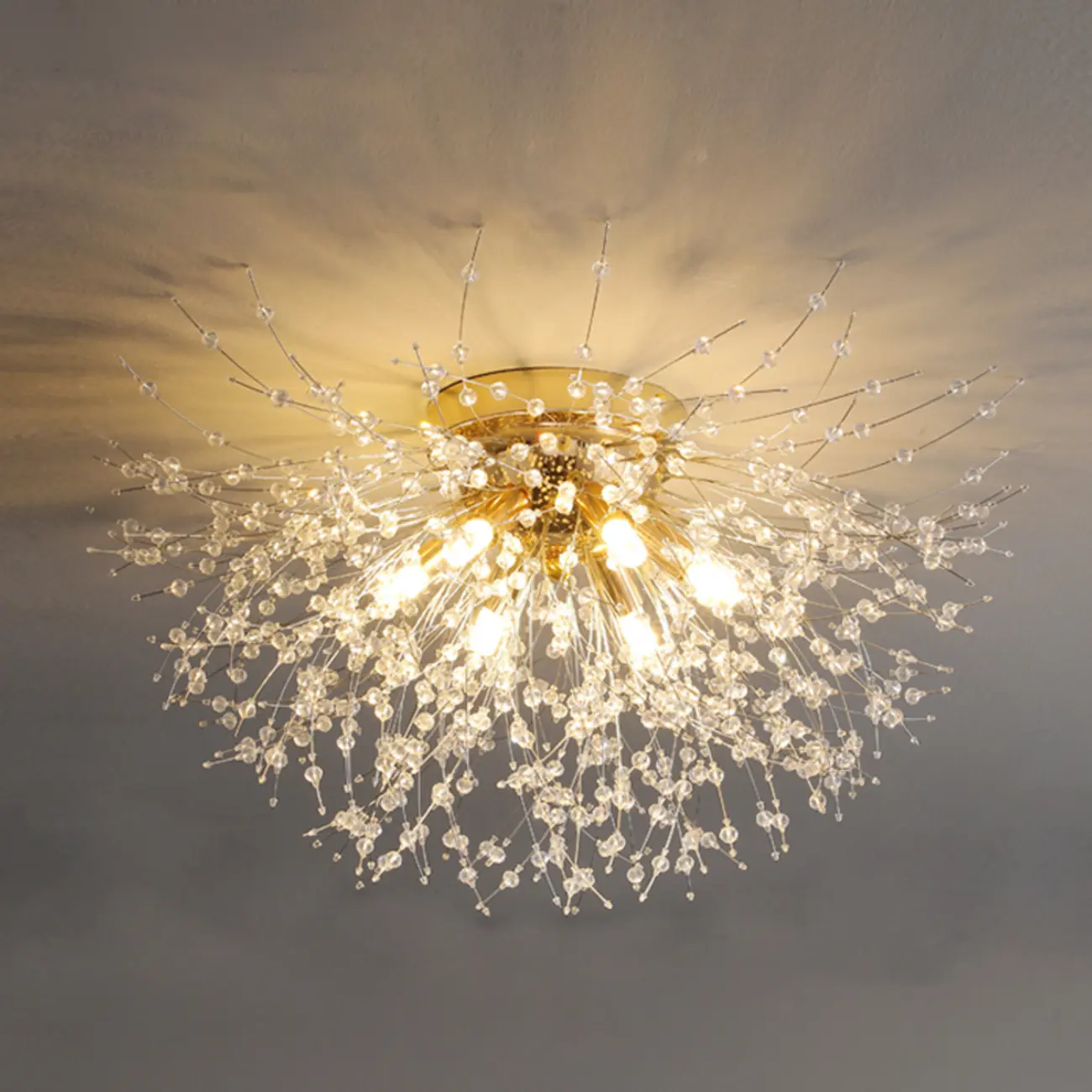 Luxury Crystal Semi Flush Ceiling Light for Dwelling Space | homeyfad