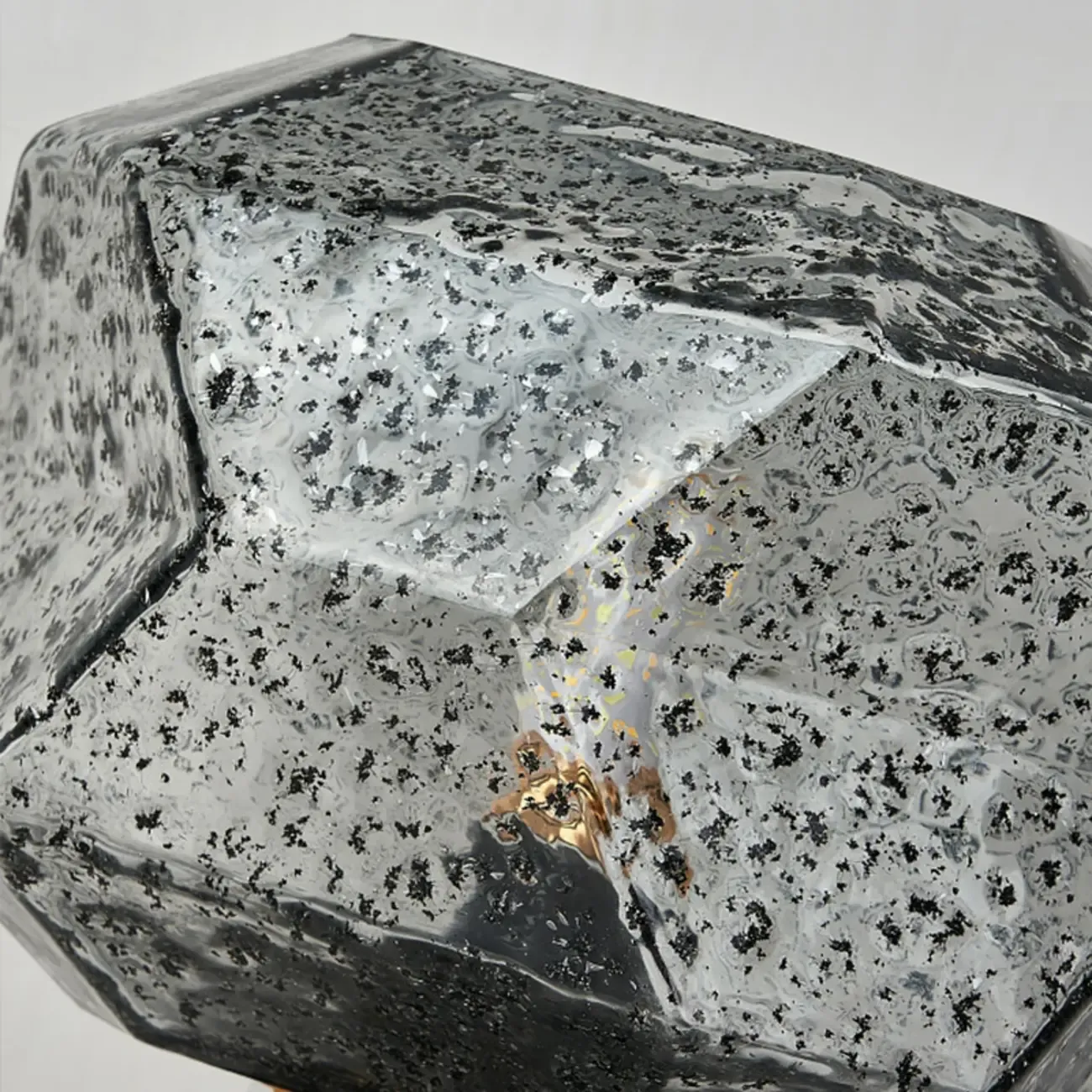 Geometric Caramel Glass Table Lamp for Living Room Image - 4