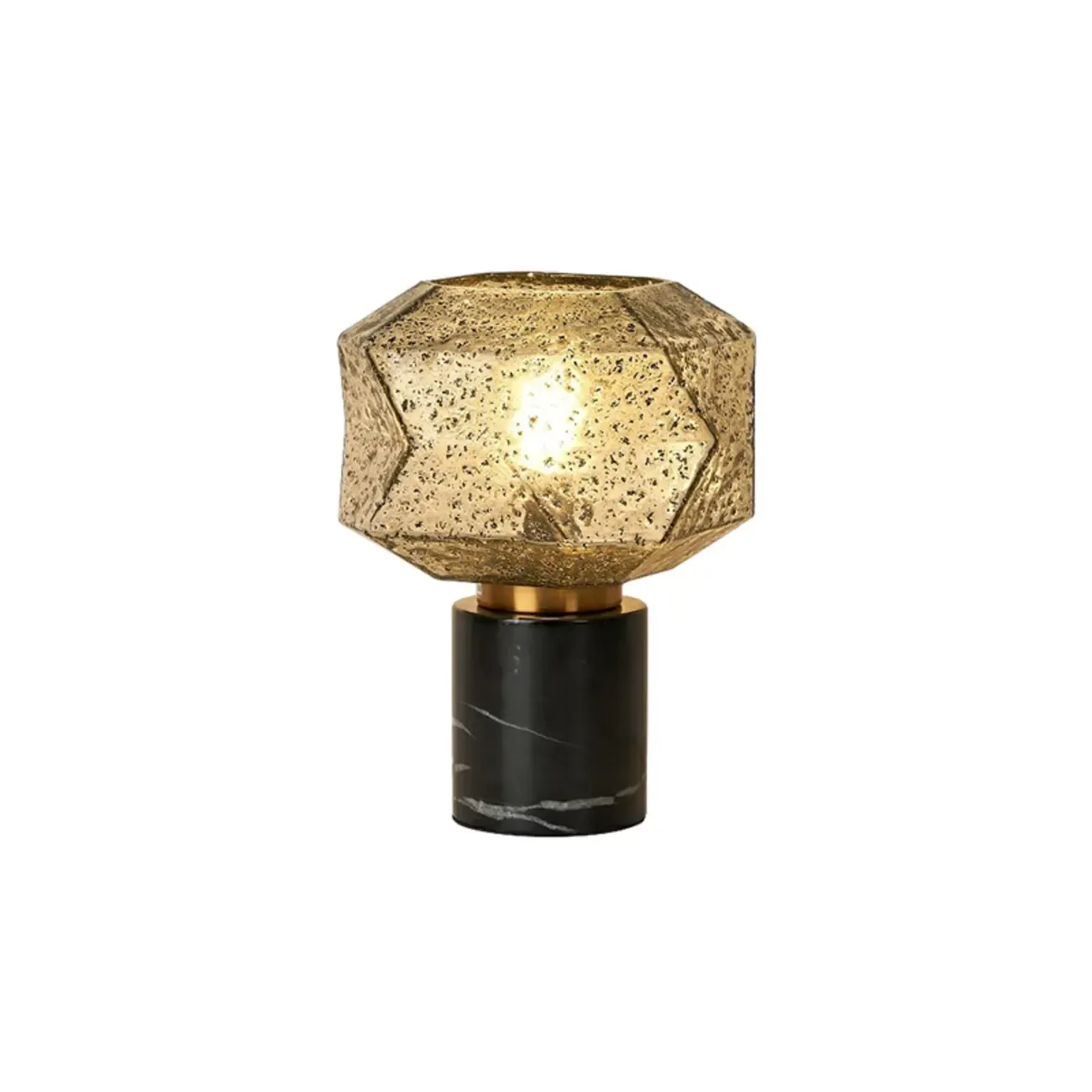 Geometric Caramel Glass Table Lamp for Living Room Image - 5