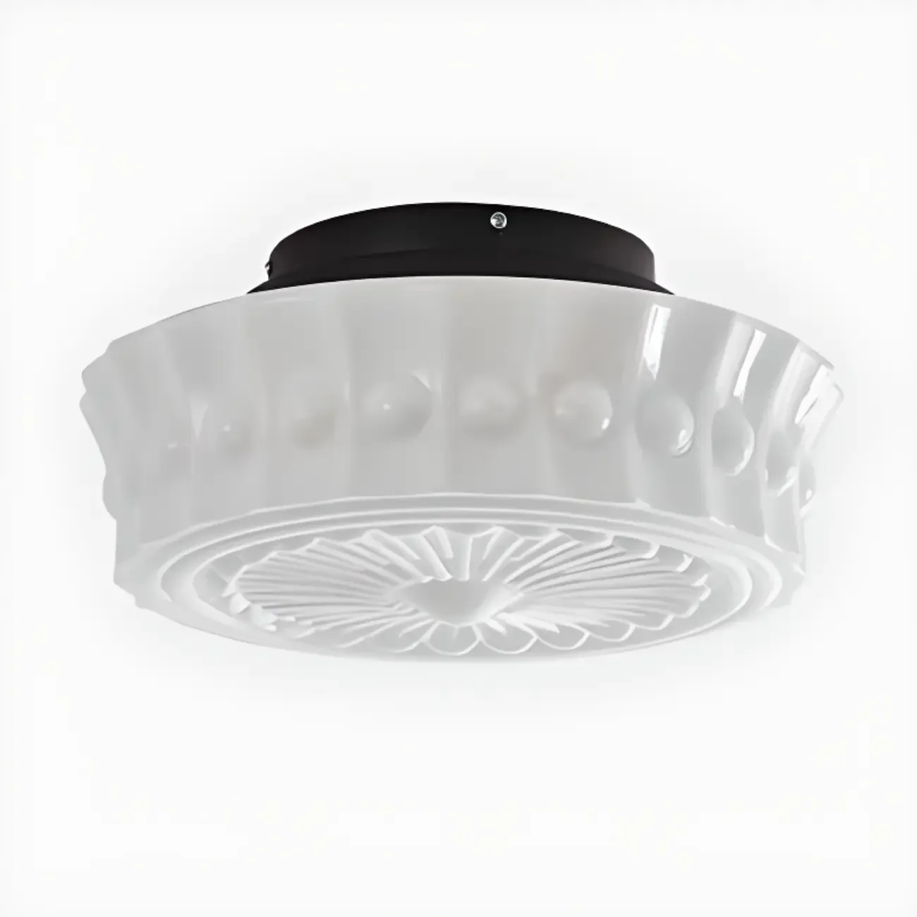 Mini Drum-Shaped Ivory Ceiling Light Fixture for Living Room Image - 4