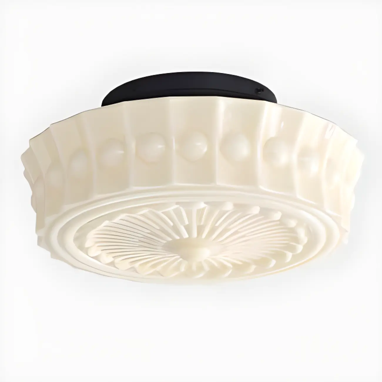Mini Drum-Shaped Ivory Ceiling Light Fixture for Living Room Image - 5 | homeyfad