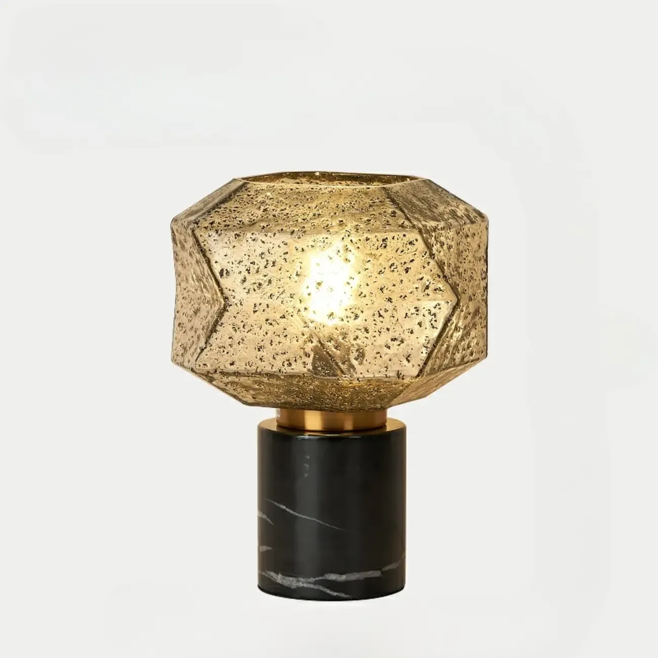 Geometric Caramel Glass Table Lamp for Living Room Image - 7