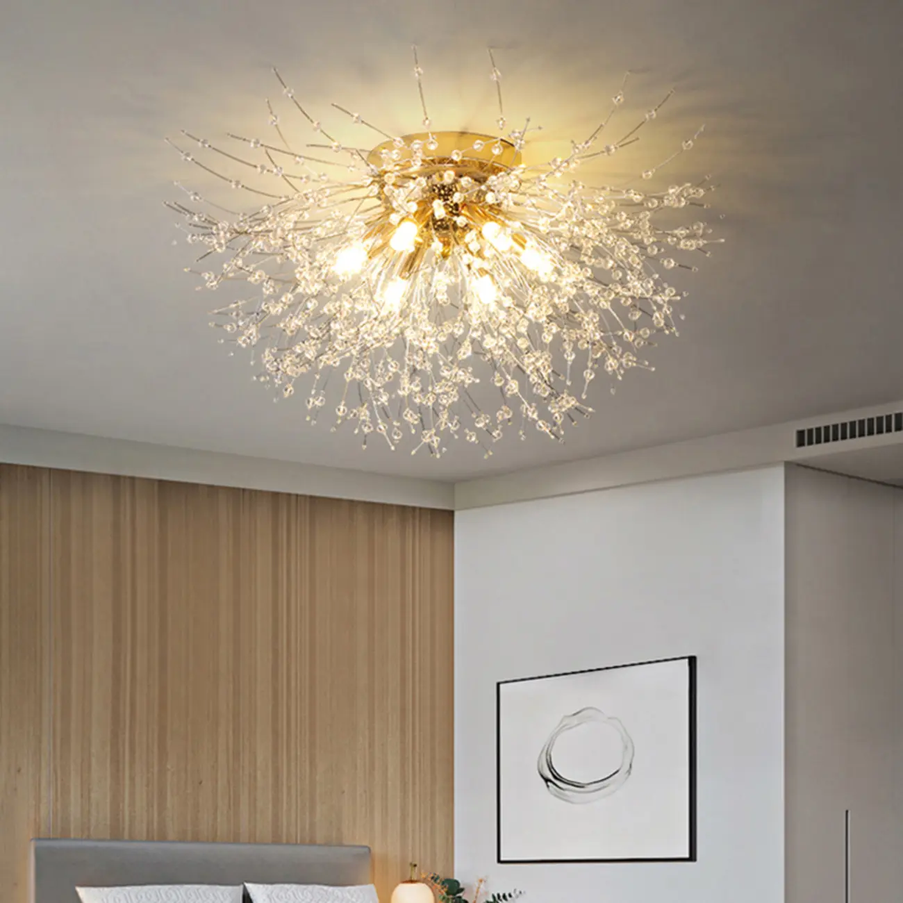 Luxury Crystal Semi Flush Ceiling Light for Dwelling Space | homeyfad