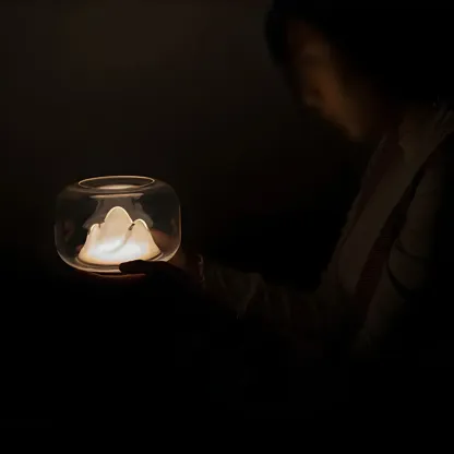 Unique Clear Glass Table Lamp Rechargeable for Bedroom Image - 9