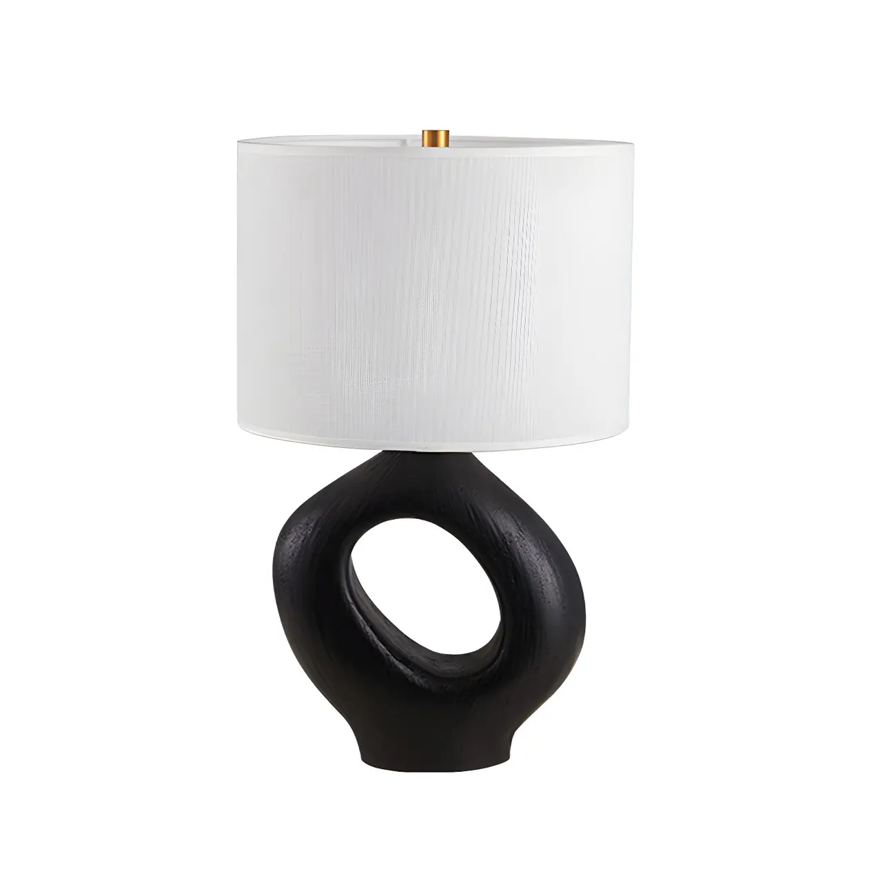 Art Deco Cylinder Shade Resin Base Table Lamp for Bedroom Image - 8 | homeyfad