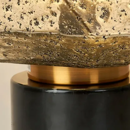 Geometric Caramel Glass Table Lamp for Living Room Image - 8