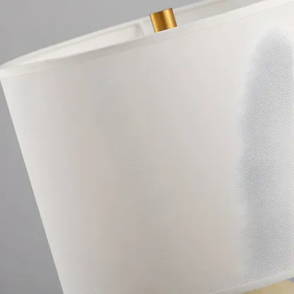 Art Deco Cylinder Shade Resin Base Table Lamp for Bedroom Image - 9