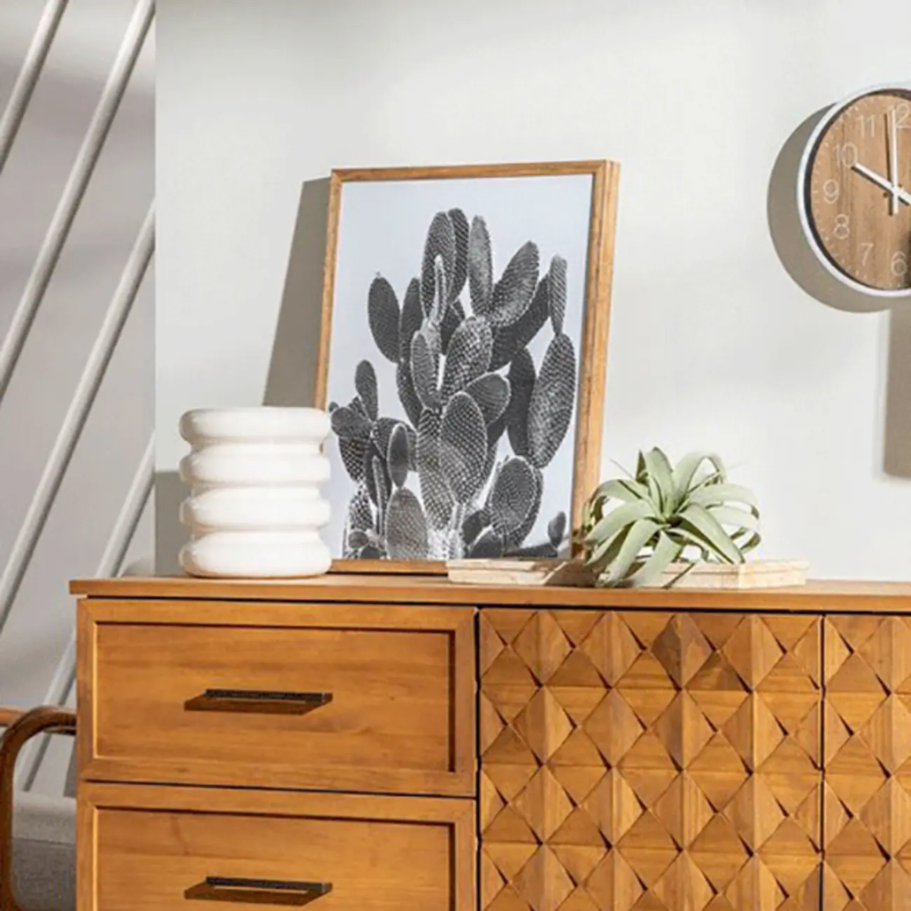 Modern Walnut Buffet Table with Drawers and Cabinets Image - 8 | homeyfad