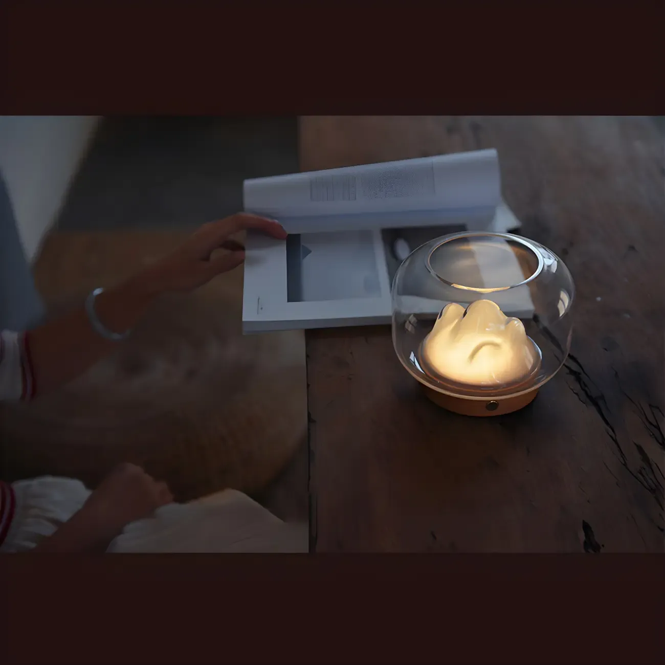 Unique Clear Glass Table Lamp Rechargeable for Bedroom Image - 11