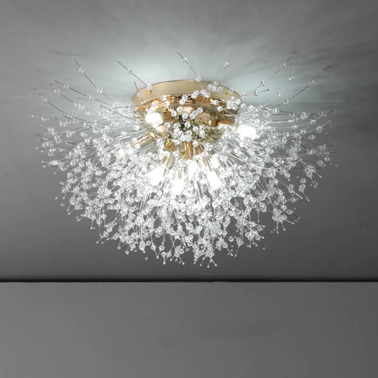 Luxury Crystal Semi Flush Ceiling Light for Dwelling Space | homeyfad