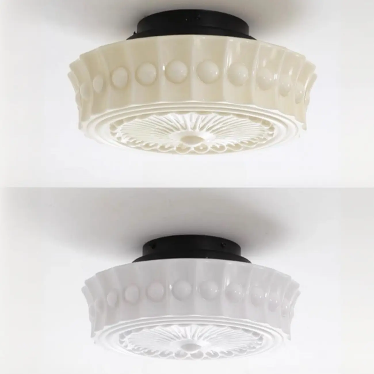 Mini Drum-Shaped Ivory Ceiling Light Fixture for Living Room Image - 8 | homeyfad