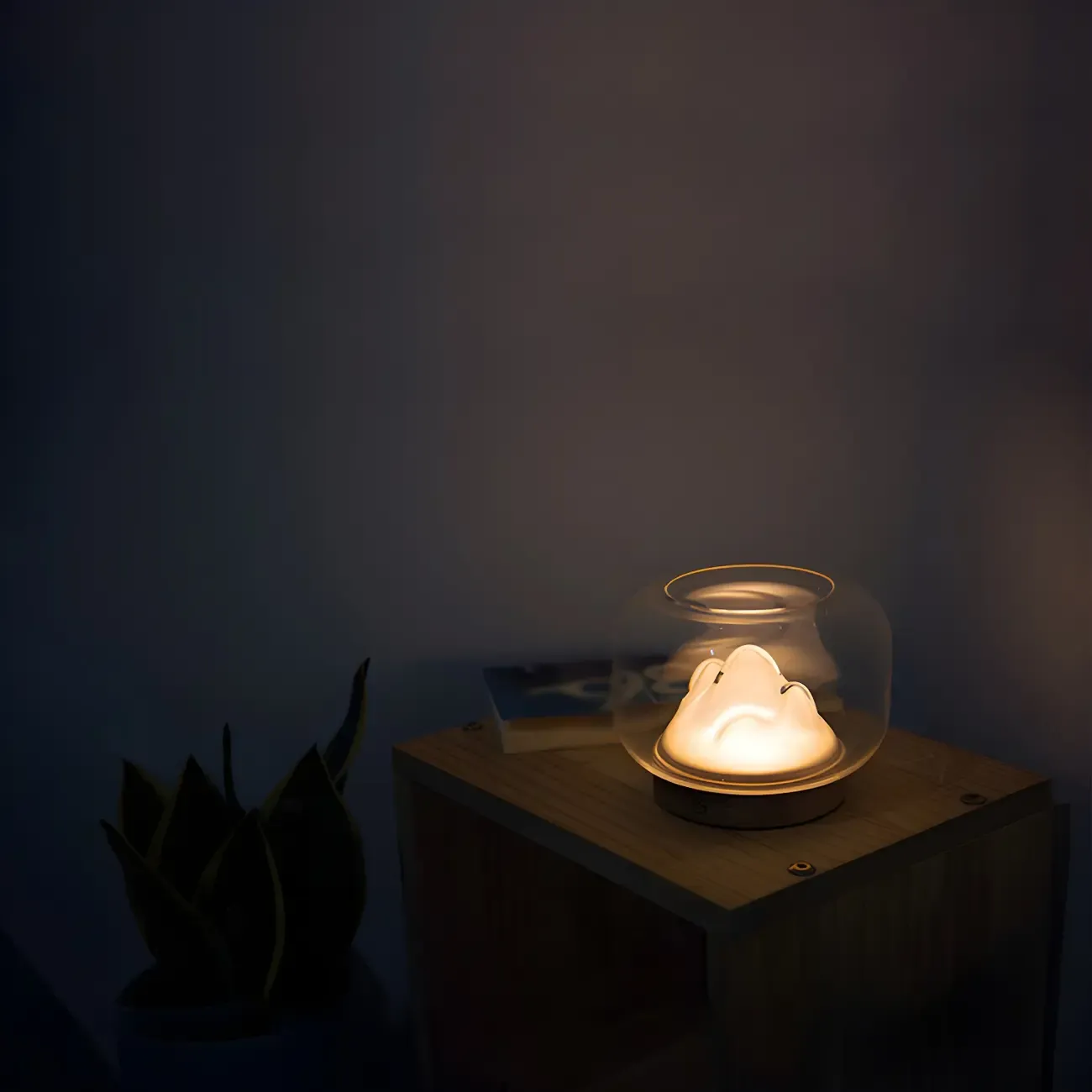 Unique Clear Glass Table Lamp Rechargeable for Bedroom Image - 12