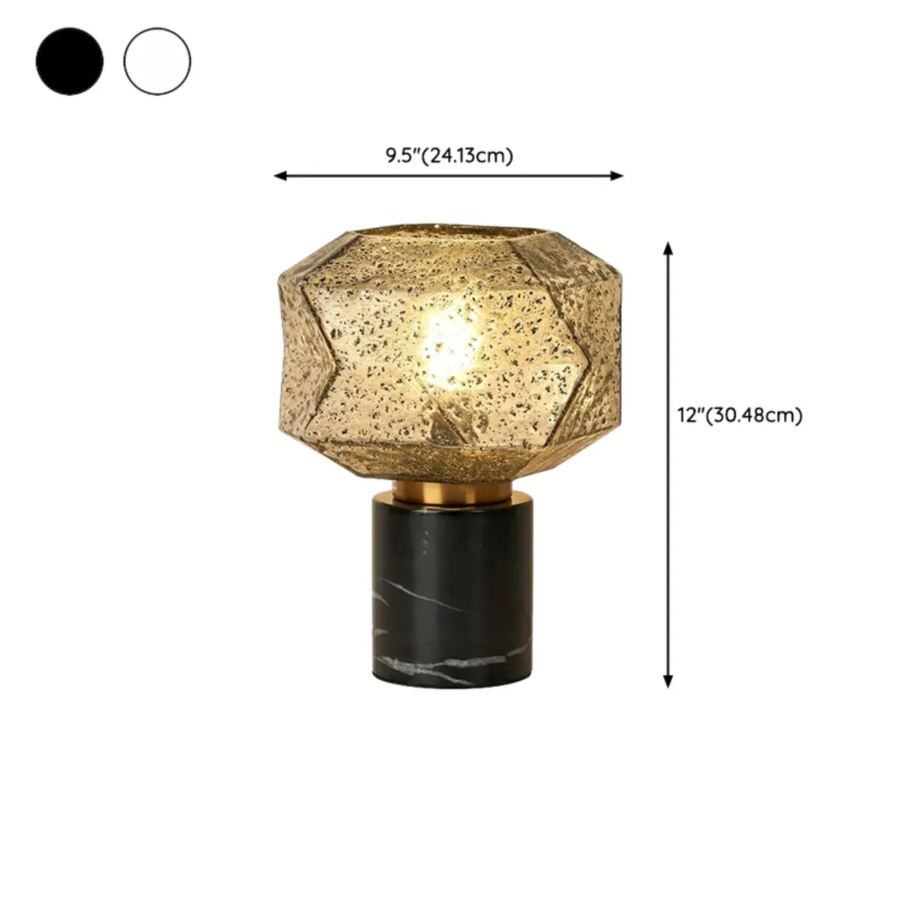 Geometric Caramel Glass Table Lamp for Living Room #size | homeyfad