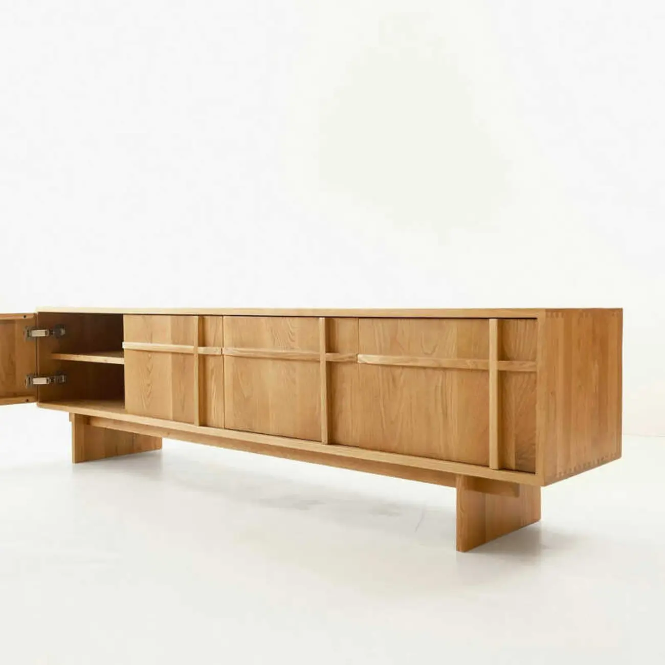 Scandinavian Wooden TV Stand with Adjustable Shelf for Home Image - 3 | homeyfad