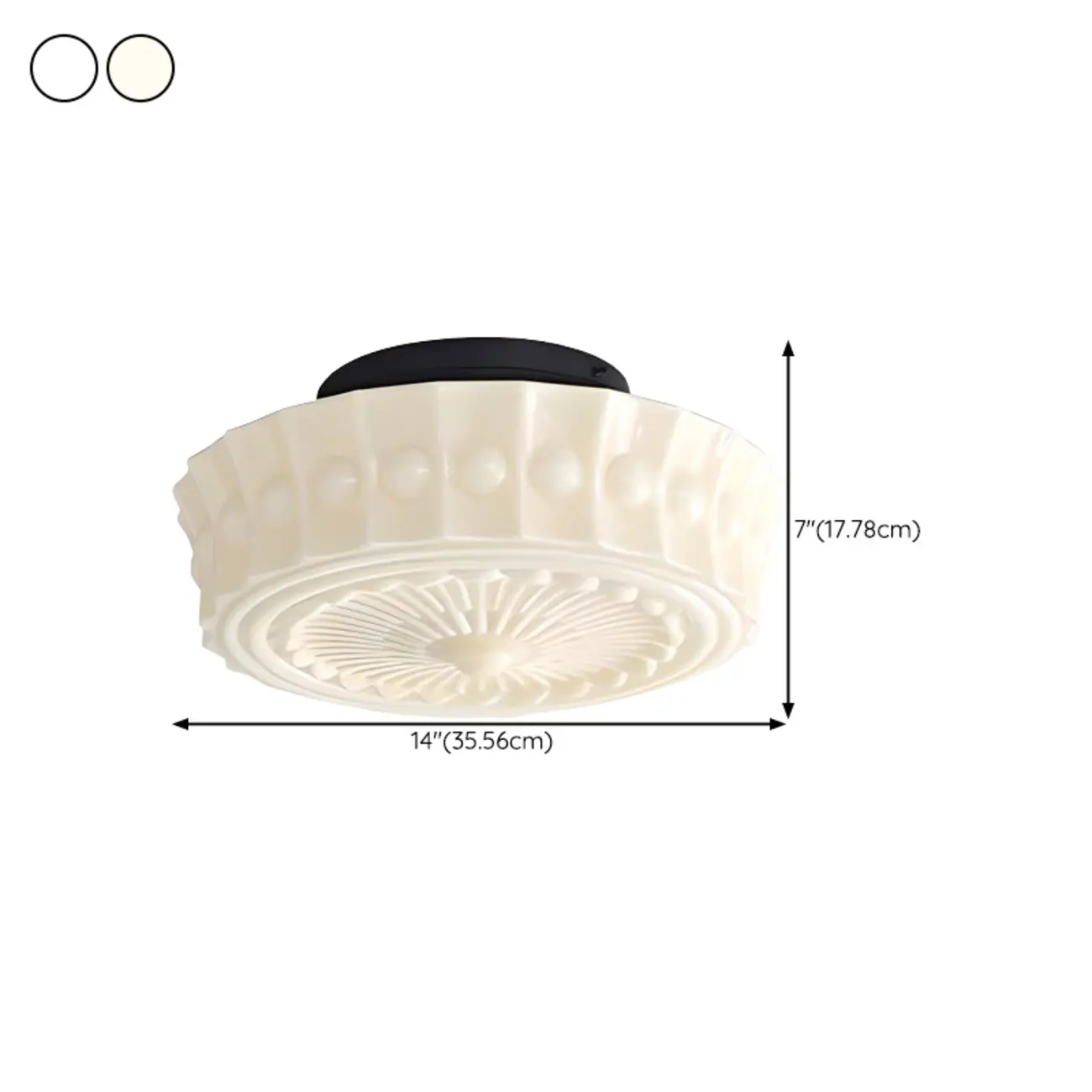 Mini Drum-Shaped Ivory Ceiling Light Fixture for Living Room #size | homeyfad