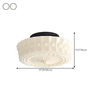 Mini Drum-Shaped Ivory Ceiling Light Fixture for Living Room #size