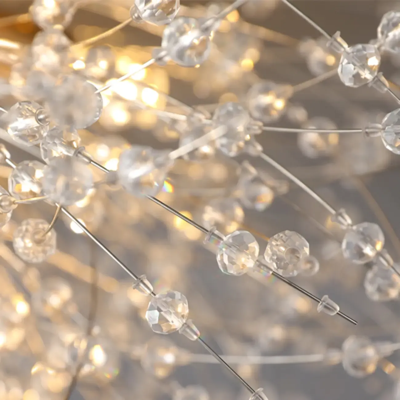 Luxury Crystal Semi Flush Ceiling Light for Dwelling Space