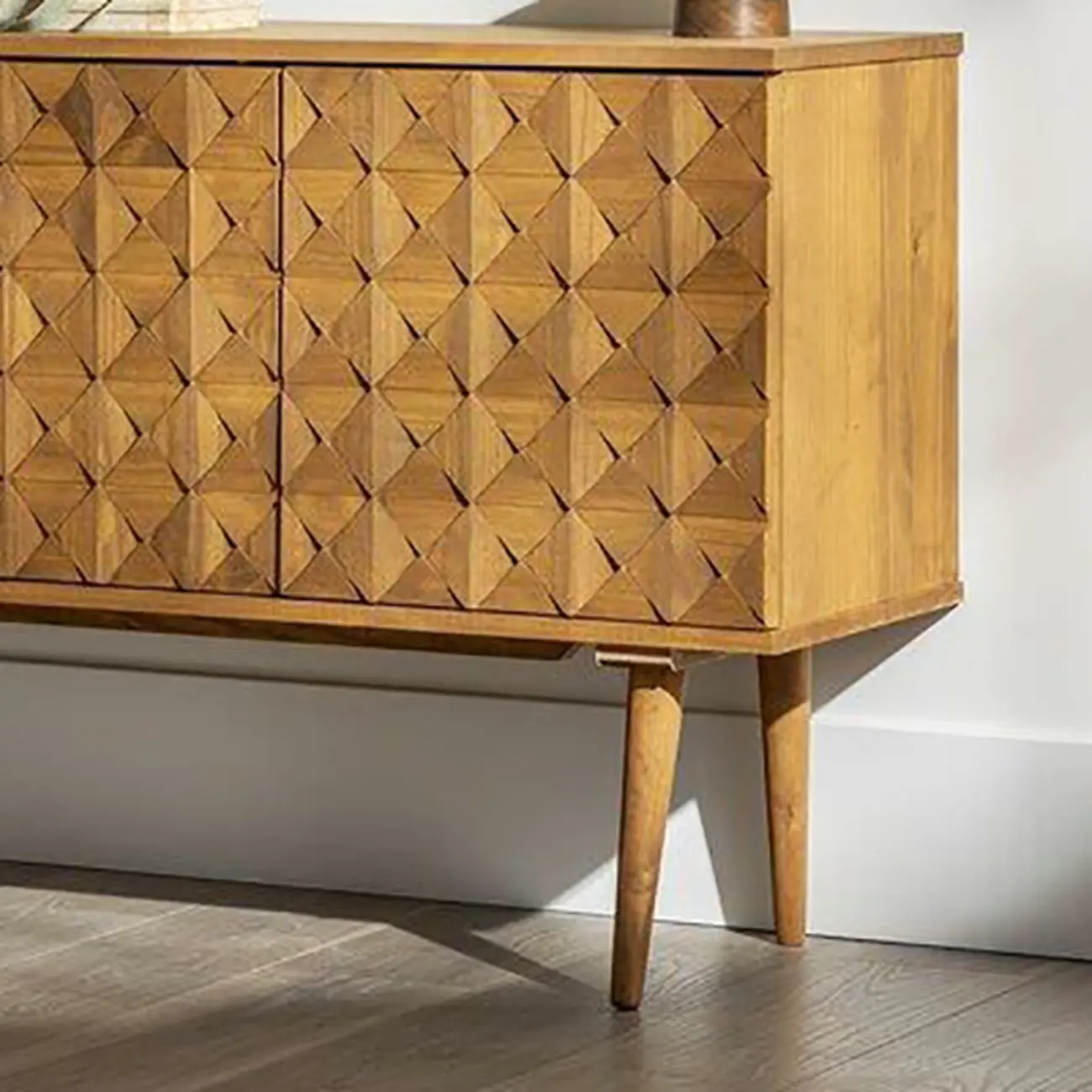 Modern Walnut Buffet Table with Drawers and Cabinets Image - 12 | homeyfad