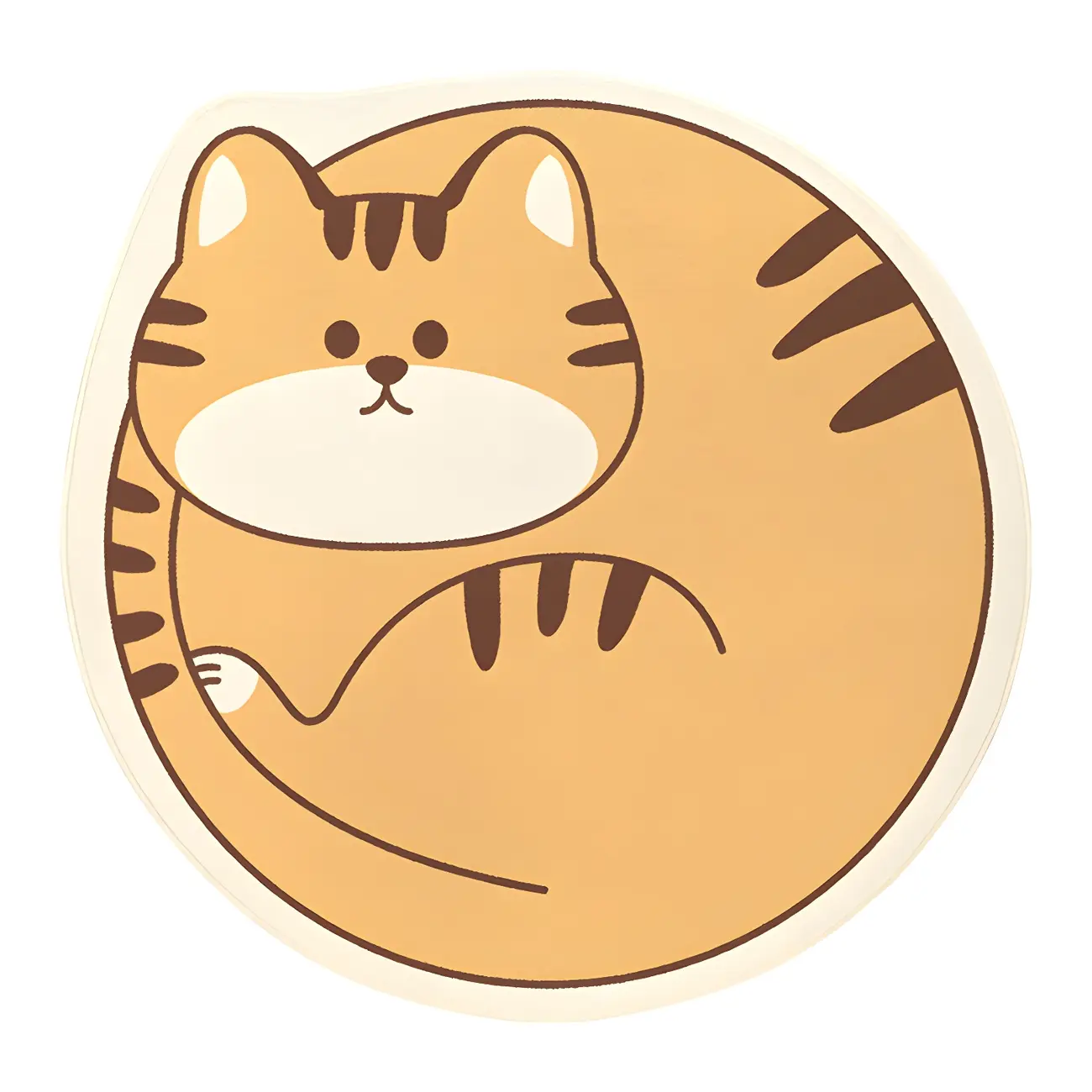 Kids Polyester Cat Pattern Round Area Rug in Brown/Apricot Image - 2 | homeyfad