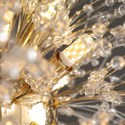 Luxury Crystal Semi Flush Ceiling Light for Dwelling Space