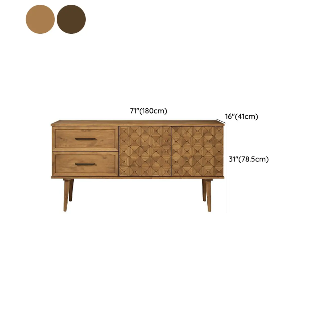 Modern Walnut Buffet Table with Drawers and Cabinets Image - 14 | homeyfad