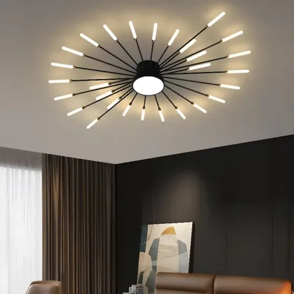 Stylish Sputnik LED Semi Flush Ceiling Light for Living Room Image - 1