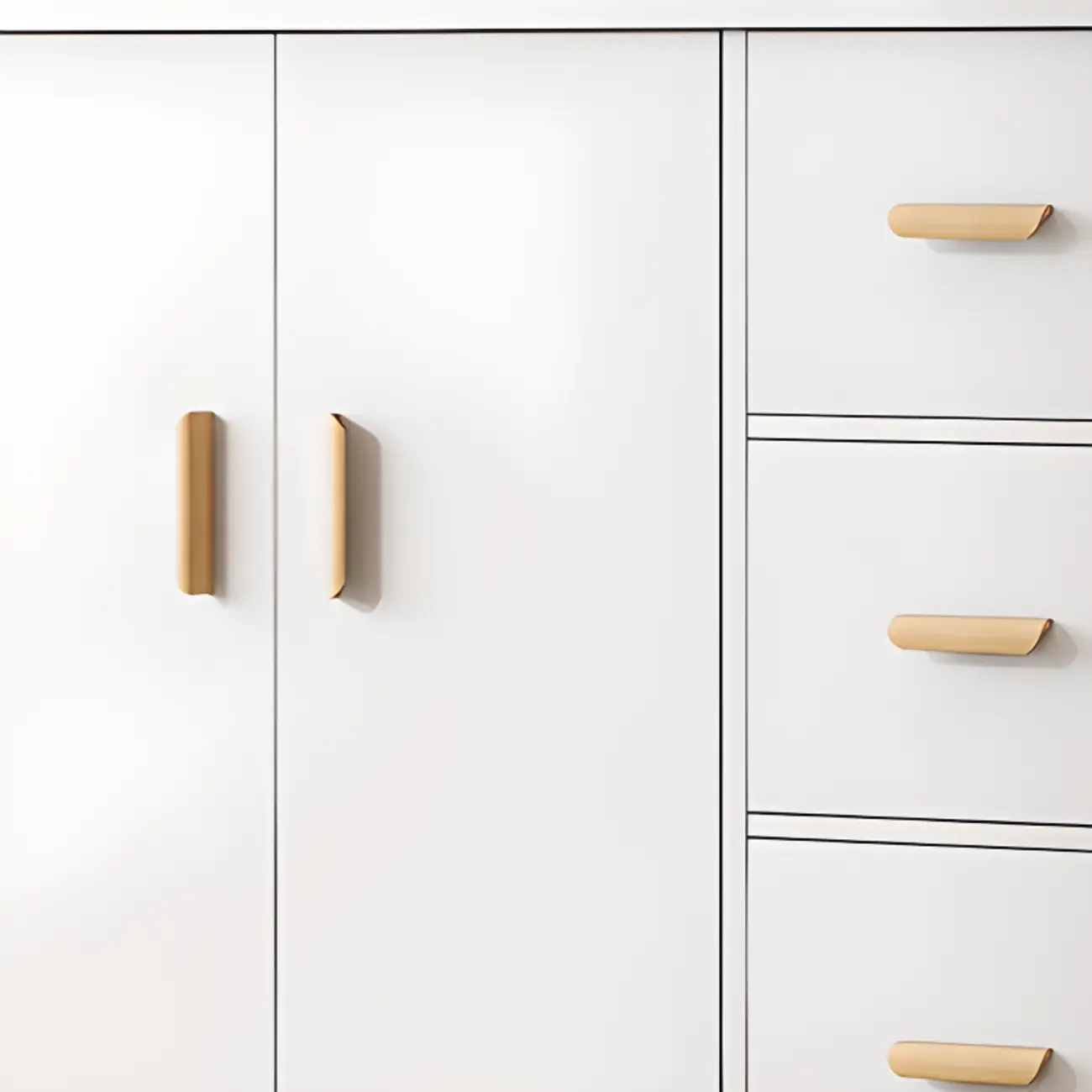 Modern White Storage Cabinet with Drawers for Entryway  Image - 3 | homeyfad