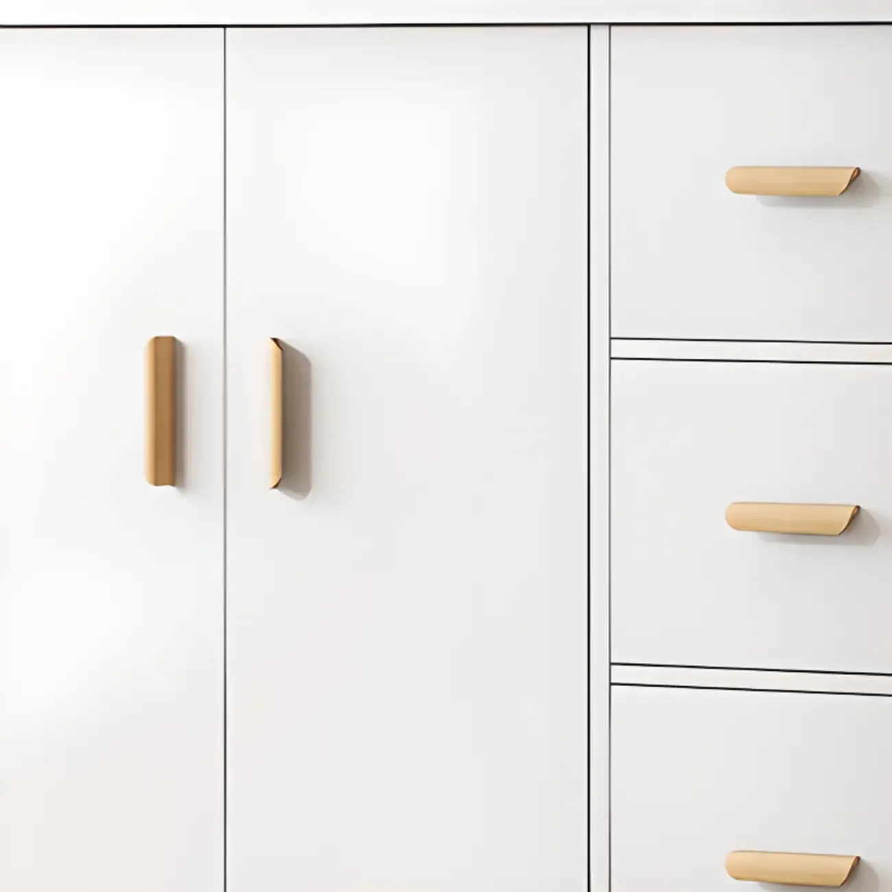 Modern White Storage Cabinet with Drawers for Entryway  Image - 3