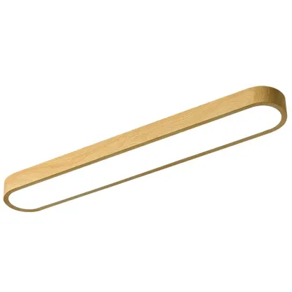 Simple Walnut LED Flush Mount Ceiling Light for Living Room