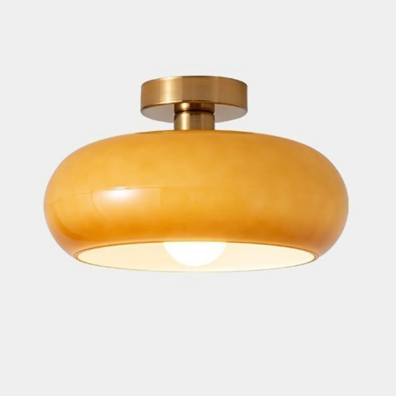 Mini Glass Drum-Shaped Ceiling Light for Dwelling Space Image - 3 | homeyfad