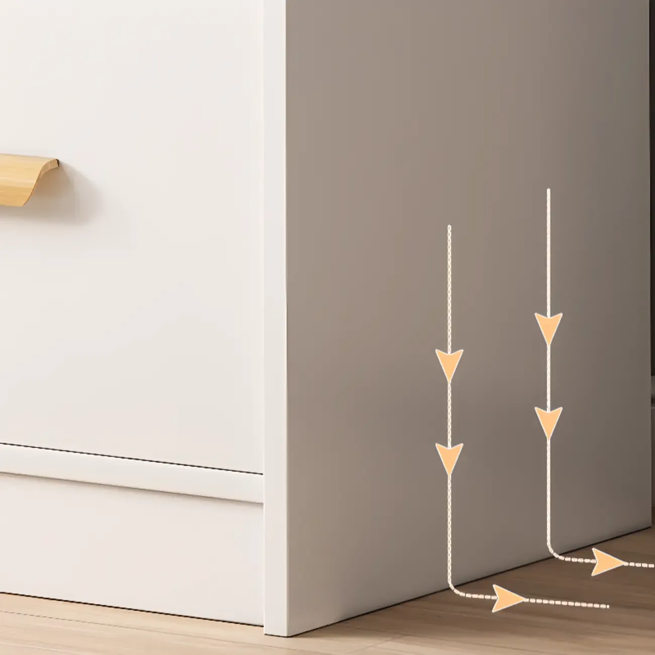 Modern White Storage Cabinet with Drawers for Entryway  Image - 5