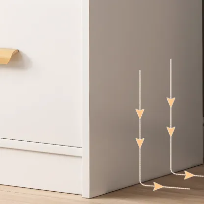 Modern White Storage Cabinet with Drawers for Entryway  Image - 5