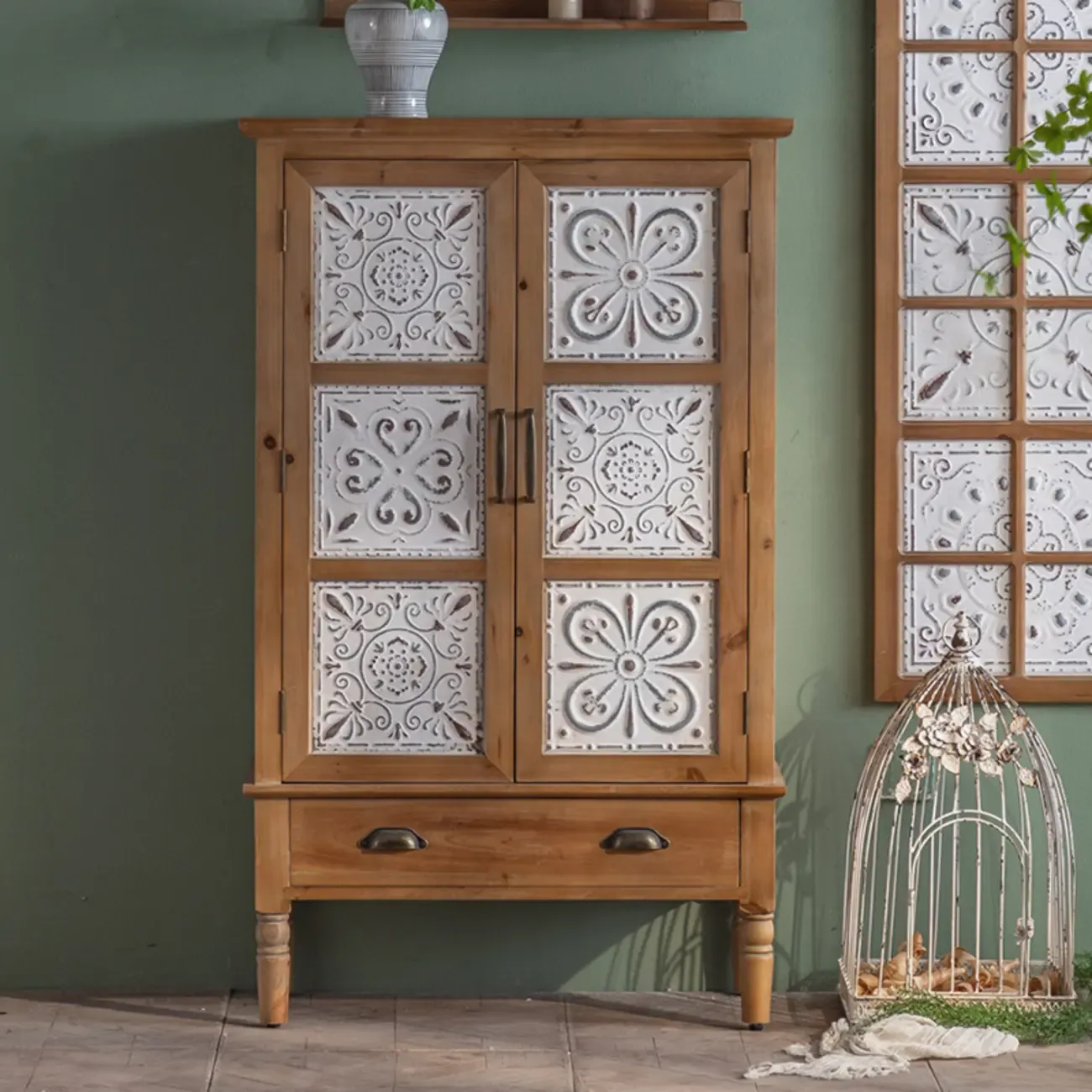 Rustic Accent Chest for Indoor Use with Multi Drawers Image - 2