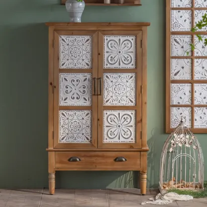 Rustic Accent Chest for Indoor Use with Multi Drawers Image - 2