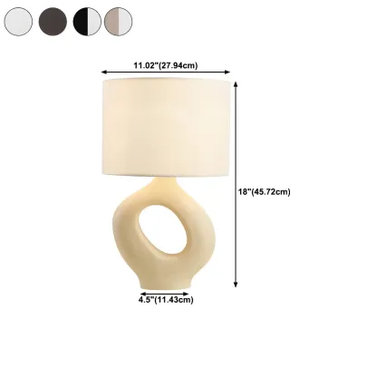 Art Deco Cylinder Shade Resin Base Table Lamp for Bedroom #size