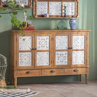 Rustic Accent Chest for Indoor Use with Multi Drawers Image - 3