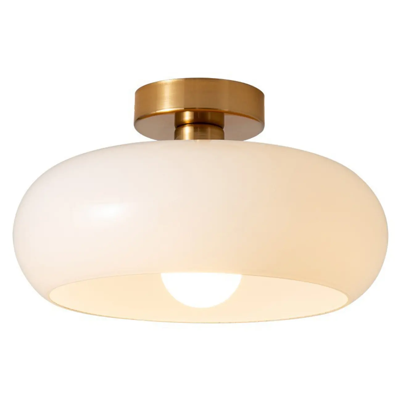 Mini Glass Drum-Shaped Ceiling Light for Dwelling Space Image - 7 | homeyfad