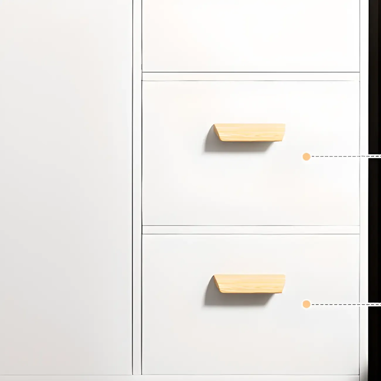 Modern White Storage Cabinet with Drawers for Entryway  Image - 8