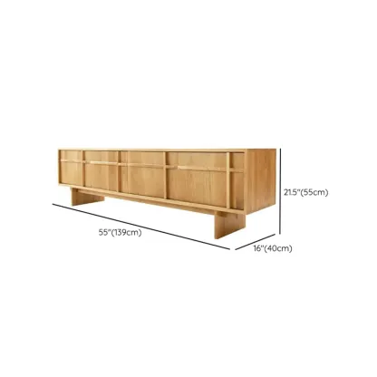 Scandinavian Wooden TV Stand with Adjustable Shelf for Home Image - 13